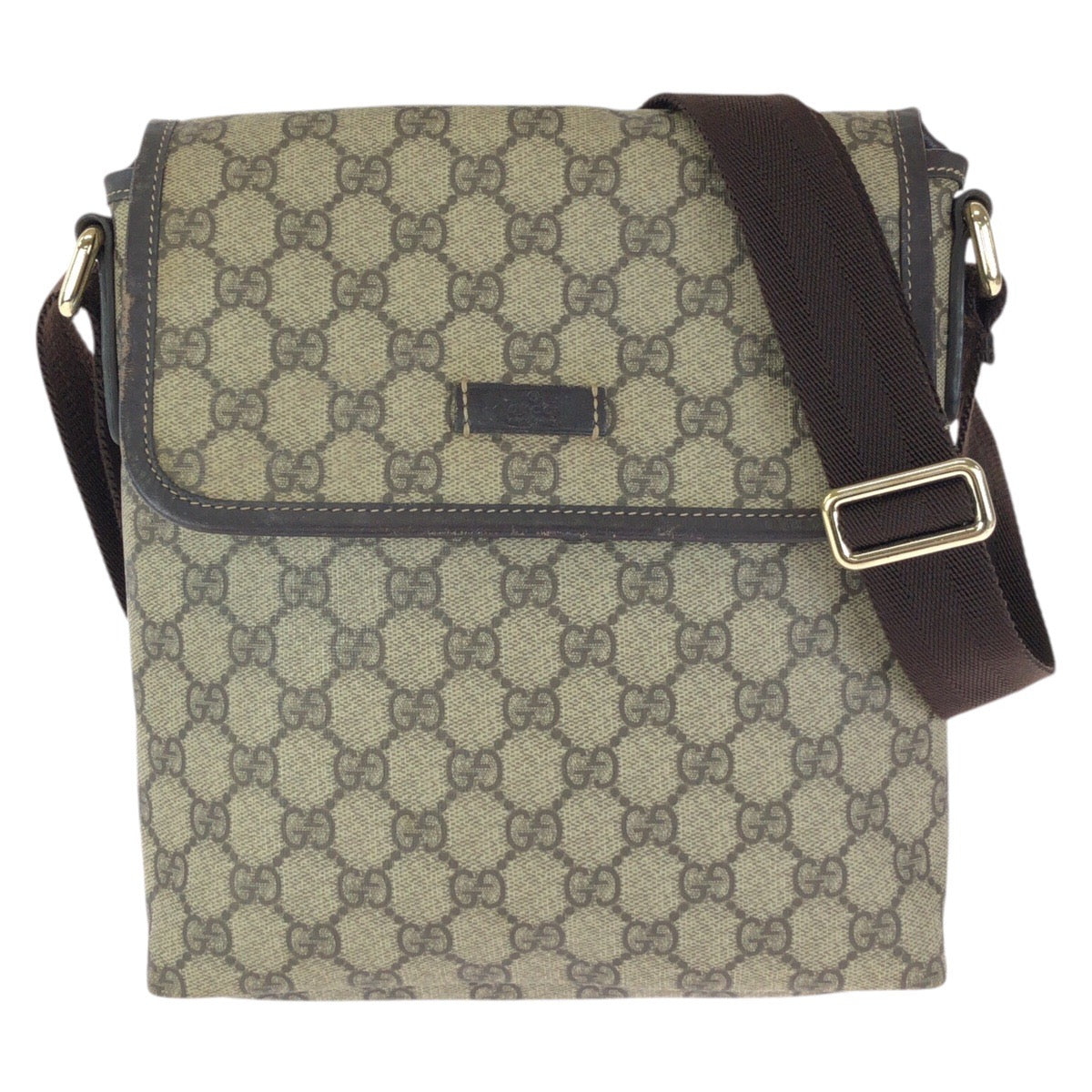 24810
GUCCI グッチ ベージュ ブラウン ゴールド金具 GGスプリームキャンバス / レザー 223666 ショルダーバッグ メッセンジャーバッグ レディース ABP42