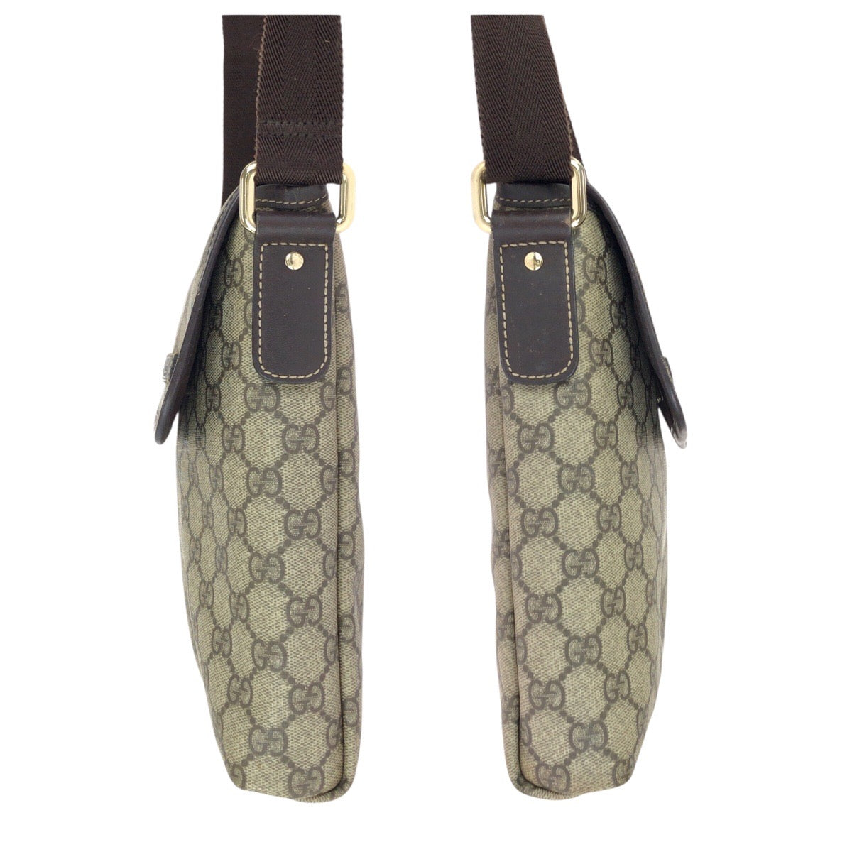 24810
GUCCI グッチ ベージュ ブラウン ゴールド金具 GGスプリームキャンバス / レザー 223666 ショルダーバッグ メッセンジャーバッグ レディース ABP42