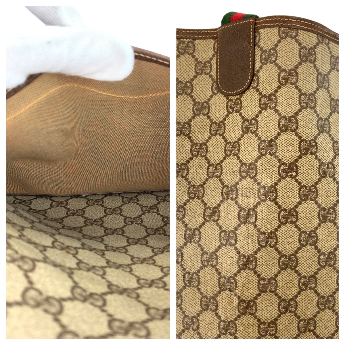 24811
GUCCI グッチ ヴィンテージ シェリーライン ベージュ GGスプリームキャンバス 40 02 003 トートバッグ ショルダーバッグ レディース ABP28