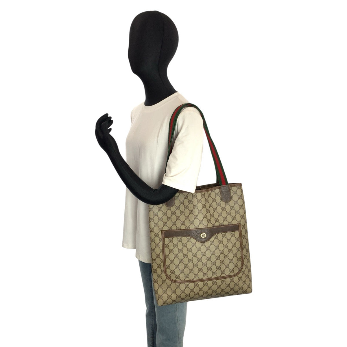24811
GUCCI グッチ ヴィンテージ シェリーライン ベージュ GGスプリームキャンバス 40 02 003 トートバッグ ショルダーバッグ レディース ABP28