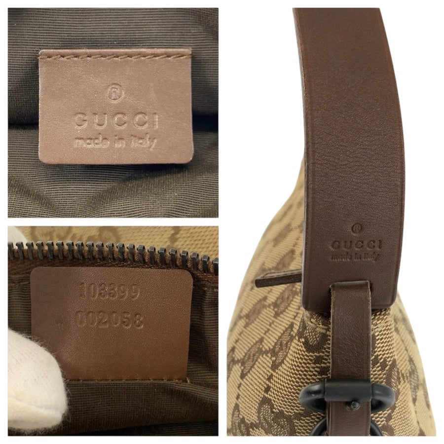 24812
GUCCI グッチ ベージュ ブラウン GGキャンバス / レザー 103399 ハンドバッグ アクセサリーポーチ レディース ABP35