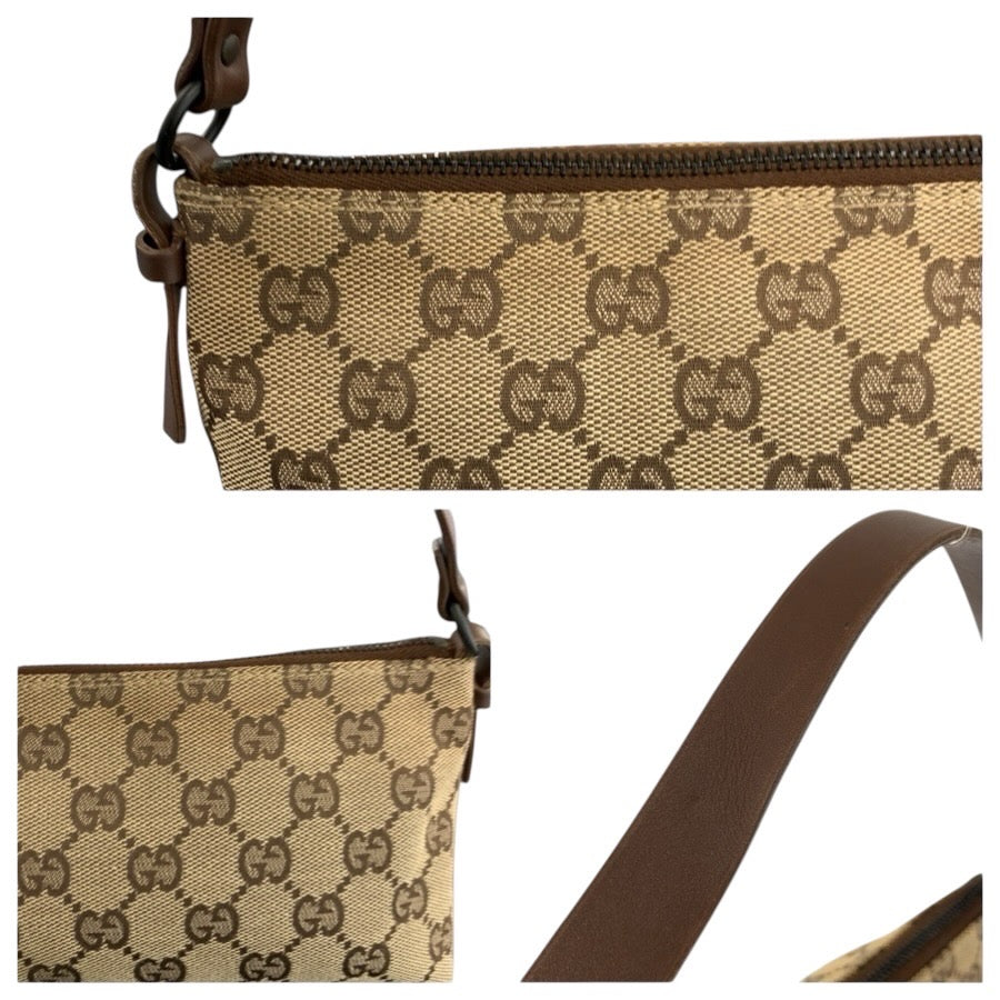 24812
GUCCI グッチ ベージュ ブラウン GGキャンバス / レザー 103399 ハンドバッグ アクセサリーポーチ レディース ABP35