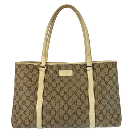 24813
GUCCI グッチ ベージュ アイボリー シルバー金具 GGスプリームキャンバス / レザー 1145951 トートバッグ ハンドバッグ レディース AB21