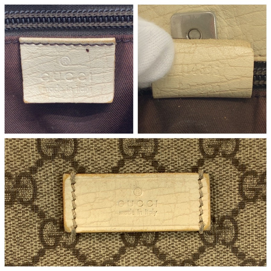 24813
GUCCI グッチ ベージュ アイボリー シルバー金具 GGスプリームキャンバス / レザー 1145951 トートバッグ ハンドバッグ レディース AB21