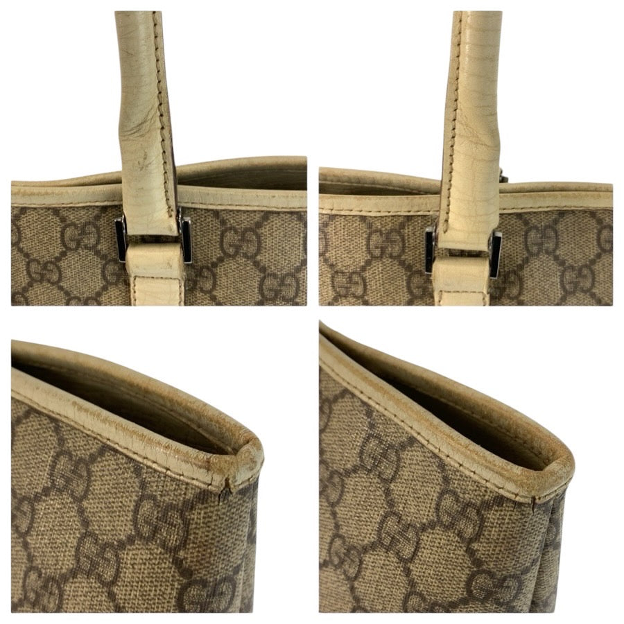 24813
GUCCI グッチ ベージュ アイボリー シルバー金具 GGスプリームキャンバス / レザー 1145951 トートバッグ ハンドバッグ レディース AB21