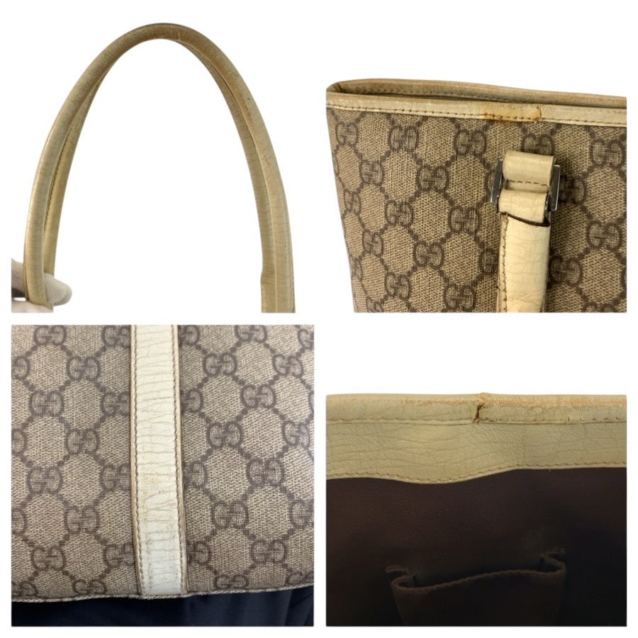 24813
GUCCI グッチ ベージュ アイボリー シルバー金具 GGスプリームキャンバス / レザー 1145951 トートバッグ ハンドバッグ レディース AB21
