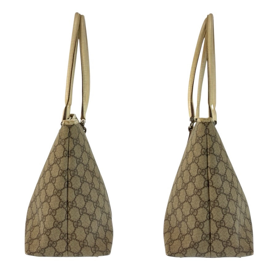 24813
GUCCI グッチ ベージュ アイボリー シルバー金具 GGスプリームキャンバス / レザー 1145951 トートバッグ ハンドバッグ レディース AB21