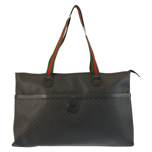 24814
GUCCI グッチ ヴィンテージ マイクロGG シェリーライン ブラック 黒 PVC 002 084 0215 トートバッグ ショルダーバッグ ボストンバッグ レディース ABP42