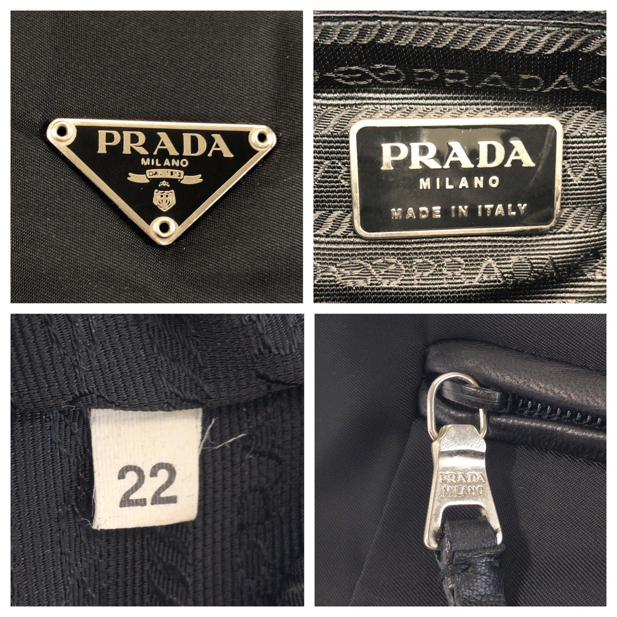 24815
PRADA プラダ テスート 三角ロゴプレート ブラック 黒 シルバー金具 ナイロン / レザー トートバッグ ショルダーバッグ レディース A42