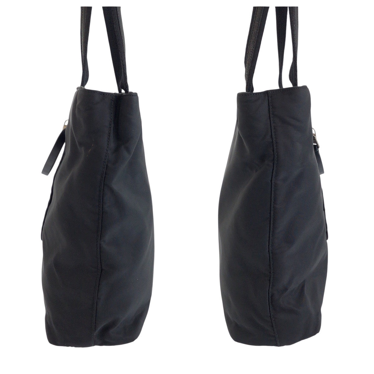 24815
PRADA プラダ テスート 三角ロゴプレート ブラック 黒 シルバー金具 ナイロン / レザー トートバッグ ショルダーバッグ レディース A42