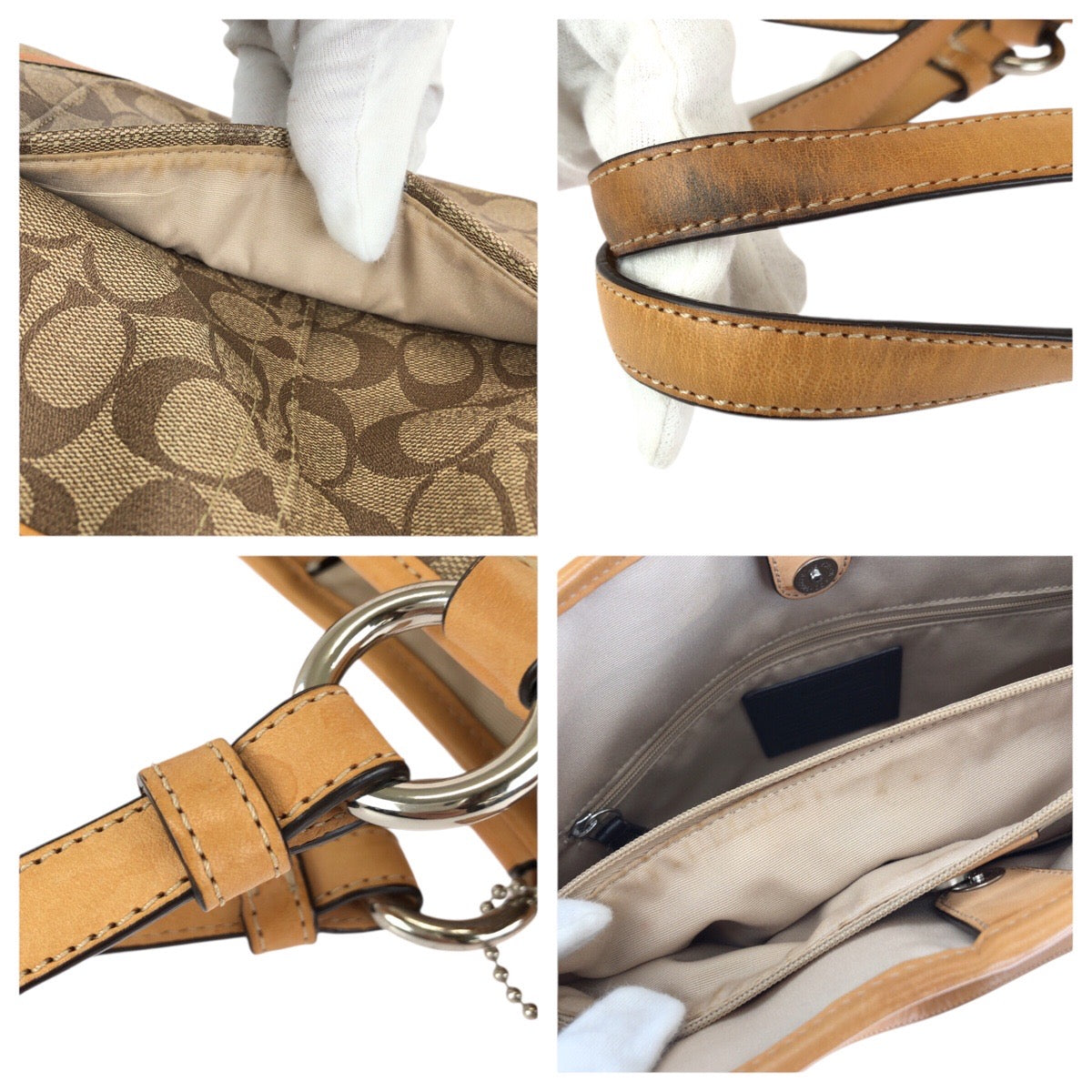 24818
COACH コーチ シグネチャー ブラウン ライトブラウン シルバー金具 PVC / レザー F18921 トートバッグ ショルダーバッグ レディース AB8