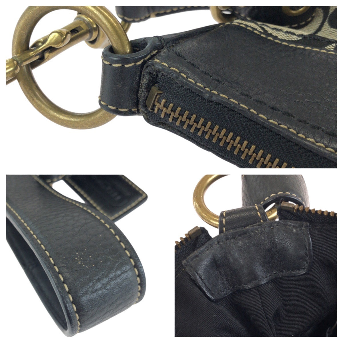 24820
COACH コーチ シグネチャー ミディアムダッフル ブラック ベージュ ゴールド金具 キャンバス / レザー F10402 ショルダーバッグ メッセンジャーバッグ レディース ABP8