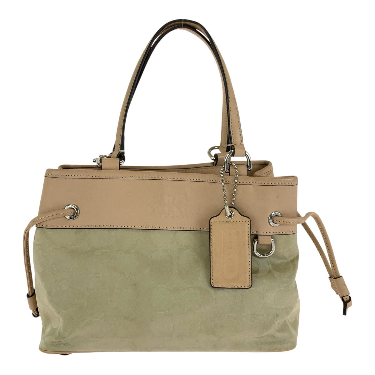 24825
COACH コーチ シグネチャー ベージュ ピンク シルバー金具 ナイロン / レザー 32704 ショルダーバッグ ハンドバッグ レディース AB8