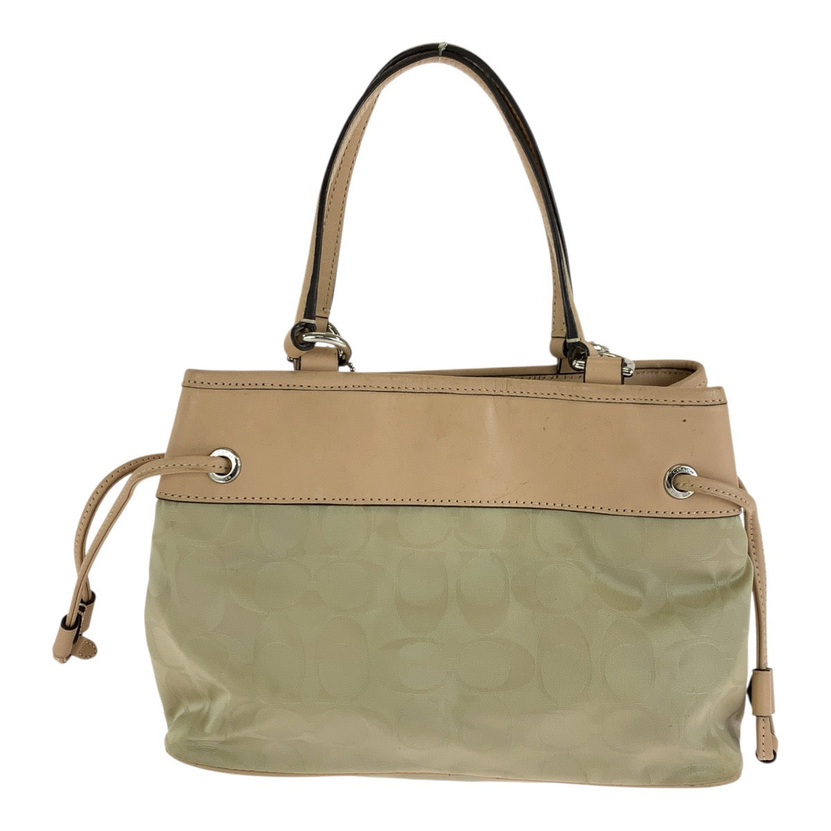 24825
COACH コーチ シグネチャー ベージュ ピンク シルバー金具 ナイロン / レザー 32704 ショルダーバッグ ハンドバッグ レディース AB8