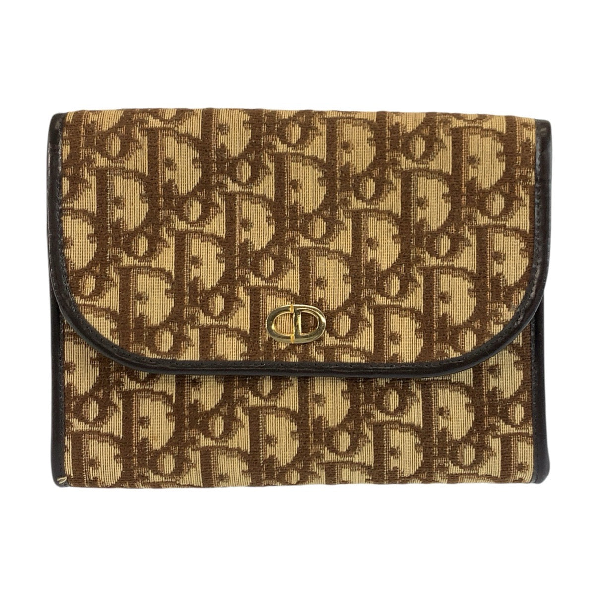 24831
Christian Dior クリスチャンディオール トロッター ブラウン ベージュ ゴールド金具 キャンバス クラッチバッグ ポーチ レディース ABP8