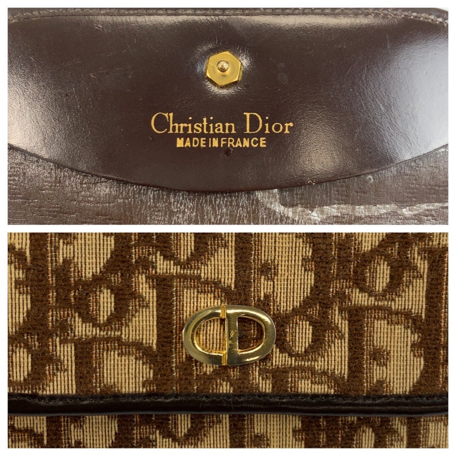 24831
Christian Dior クリスチャンディオール トロッター ブラウン ベージュ ゴールド金具 キャンバス クラッチバッグ ポーチ レディース ABP8