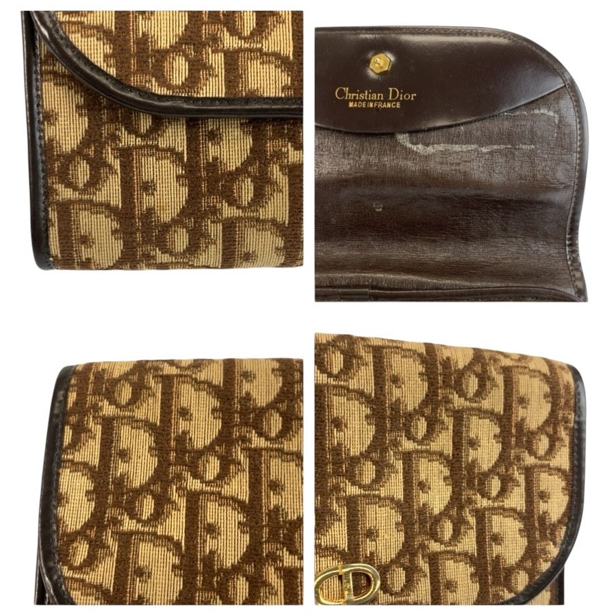 24831
Christian Dior クリスチャンディオール トロッター ブラウン ベージュ ゴールド金具 キャンバス クラッチバッグ ポーチ レディース ABP8