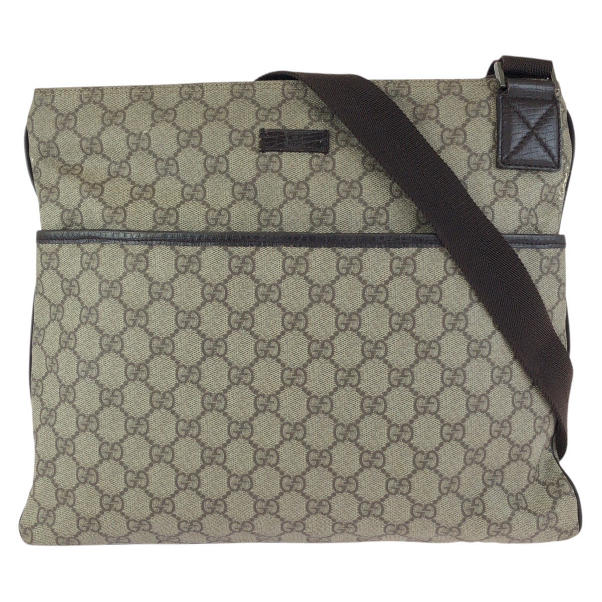 24845
GUCCI グッチ ベージュ ダークブラウン GGスプリームキャンバス 141198 ショルダーバッグ メッセンジャーバッグ レディース AB30