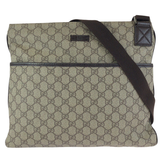 24845
GUCCI グッチ ベージュ ダークブラウン GGスプリームキャンバス 141198 ショルダーバッグ メッセンジャーバッグ レディース AB30