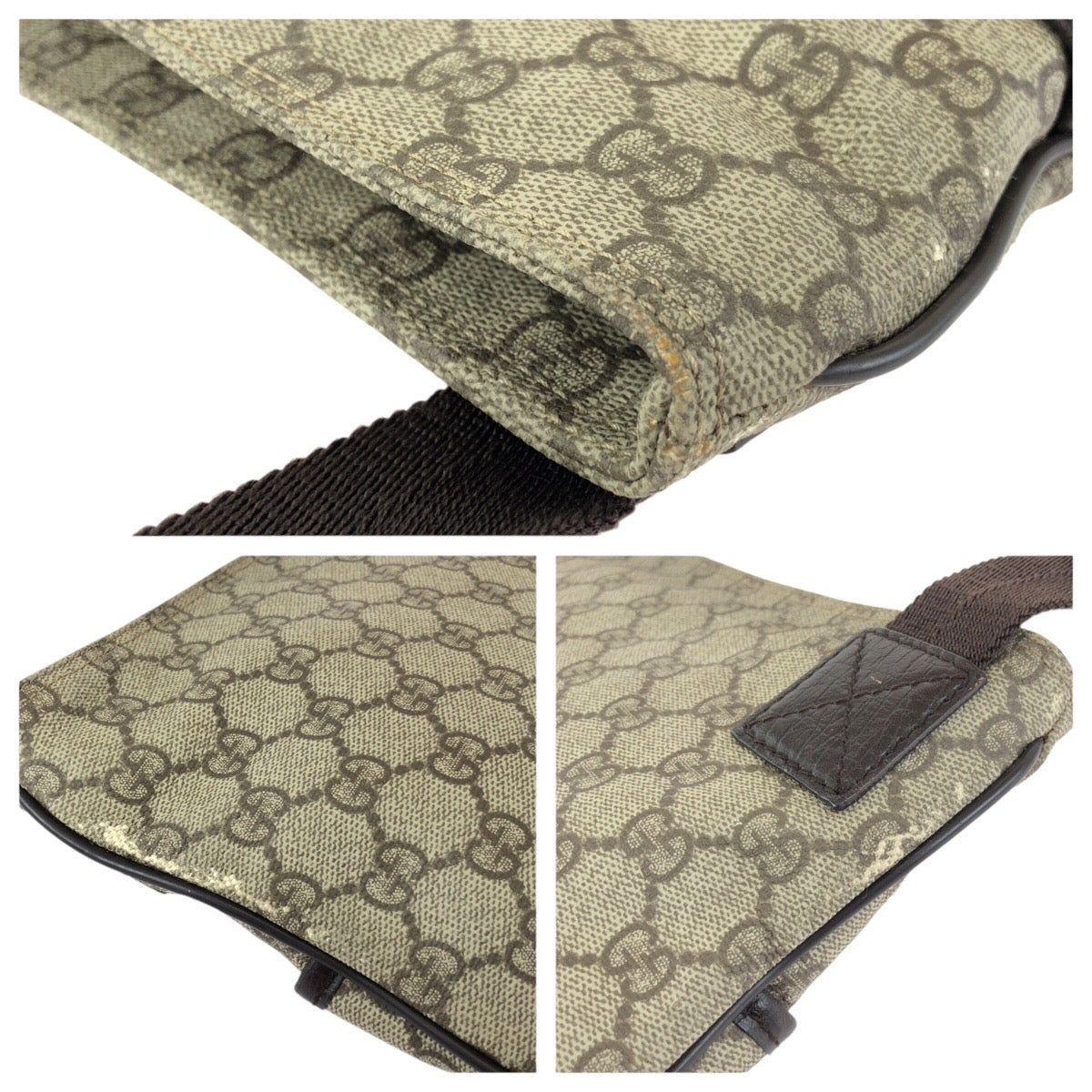 24845
GUCCI グッチ ベージュ ダークブラウン GGスプリームキャンバス 141198 ショルダーバッグ メッセンジャーバッグ レディース AB30
