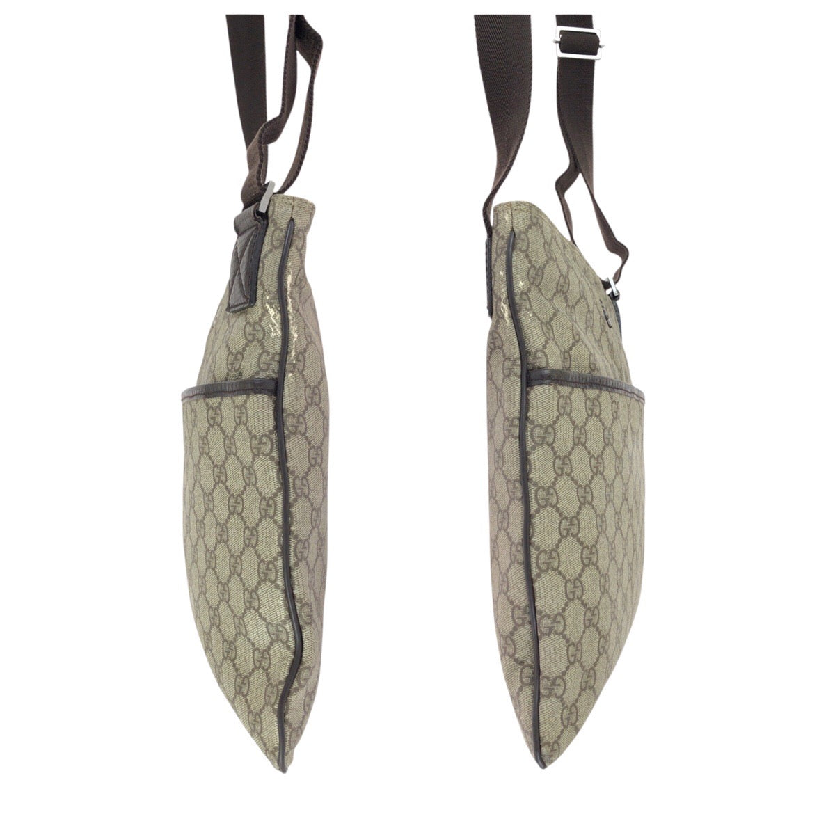 24845
GUCCI グッチ ベージュ ダークブラウン GGスプリームキャンバス 141198 ショルダーバッグ メッセンジャーバッグ レディース AB30