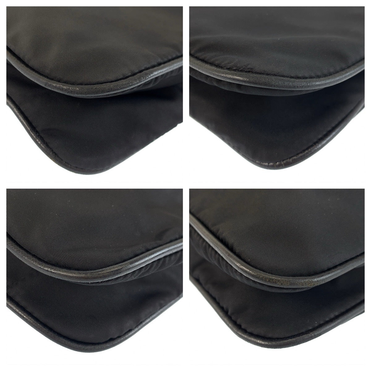24847
PRADA プラダ テスート 三角ロゴプレート ブラック 黒 シルバー金具 ナイロン / レザー ショルダーバッグ メッセンジャーバッグ レディース ABP32