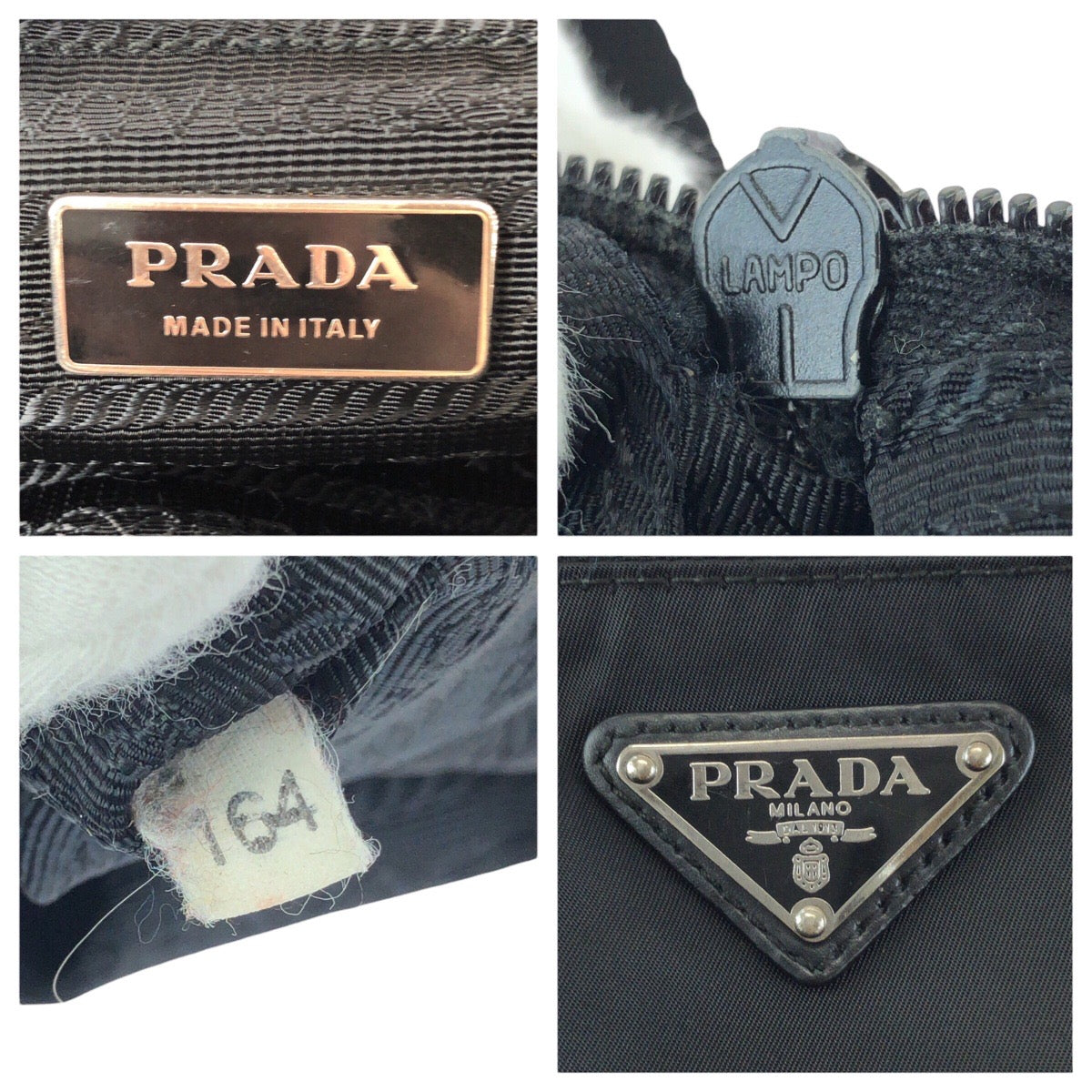24848
PRADA プラダ テスート 三角ロゴプレート ブラック 黒 シルバー金具 ナイロン ショルダーバッグ メッセンジャーバッグ レディース AB28