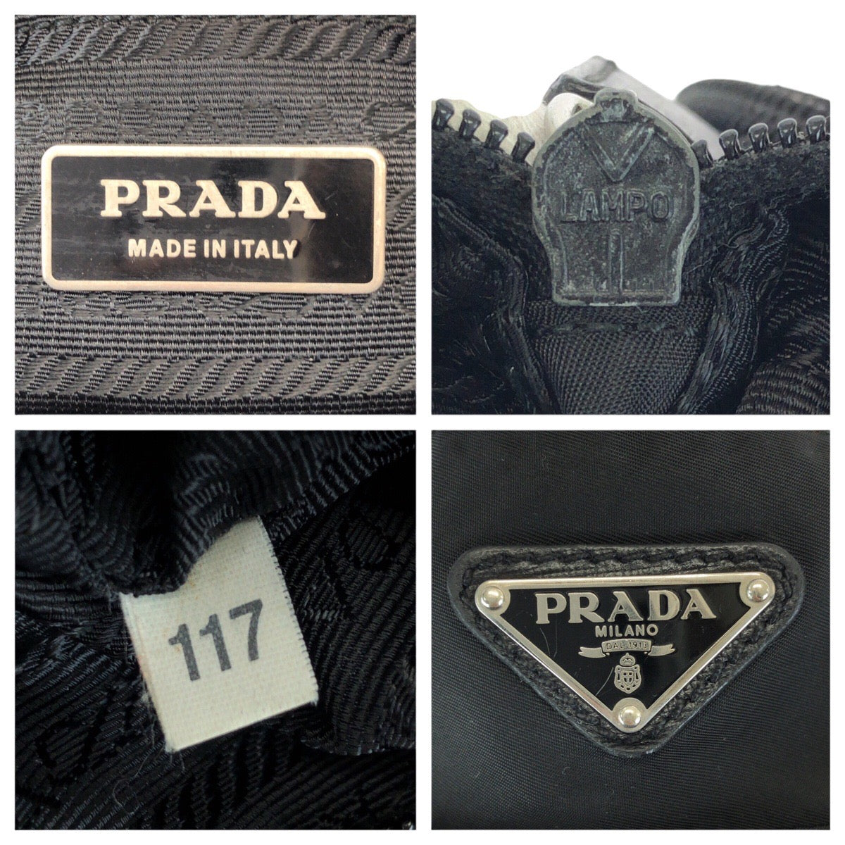 24849
PRADA プラダ テスート サフィアーノ 三角ロゴプレート ブラック 黒 シルバー金具 ナイロン / レザー ショルダーバッグ メッセンジャーバッグ レディース ABP32