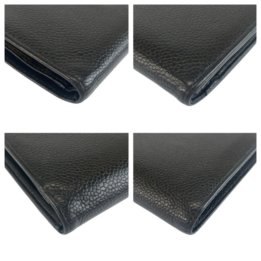 24852
CHANEL シャネル ココマーク ブラック 黒 ゴールド金具 レザー 長財布 ロングウォレット レディース ABP38