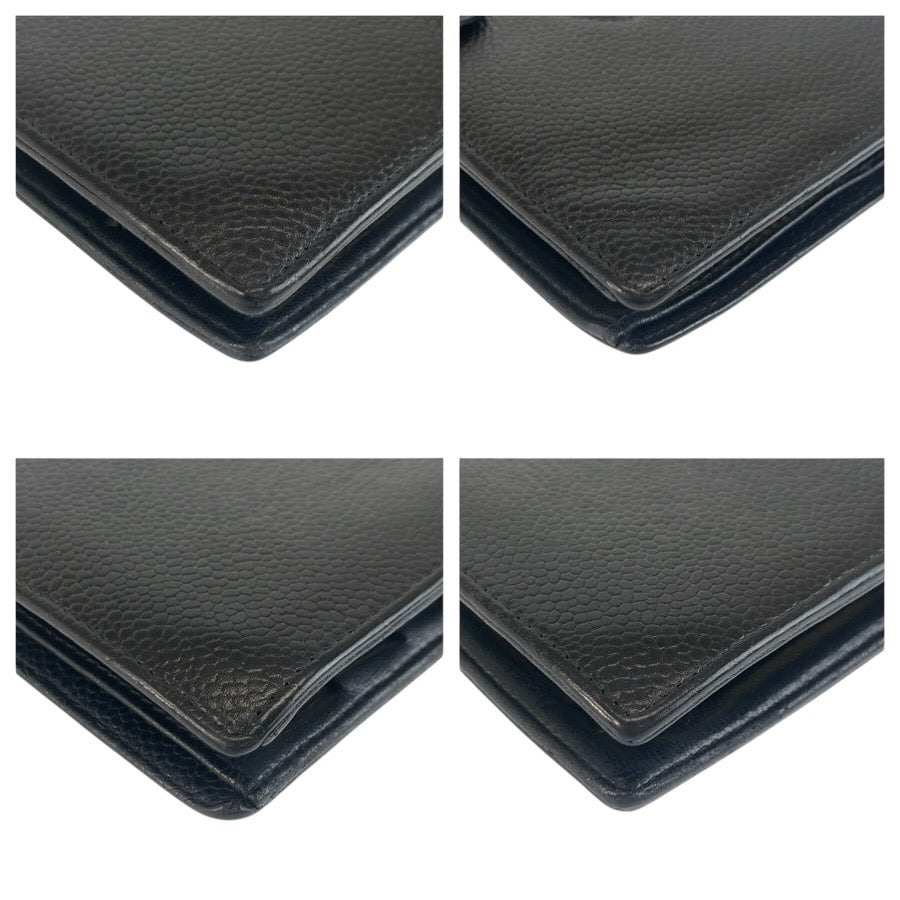 24852
CHANEL シャネル ココマーク ブラック 黒 ゴールド金具 レザー 長財布 ロングウォレット レディース ABP38