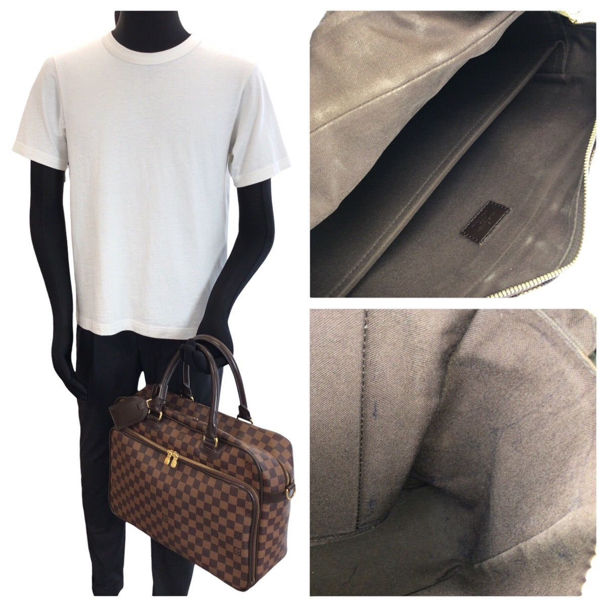 24853
LOUIS VUITTON ルイヴィトン ダミエ エベヌ イカール 2way ブラウン ゴールド金具 PVC / レザー N23252 ビジネスバッグ ブリーフケース メンズ ABP65
