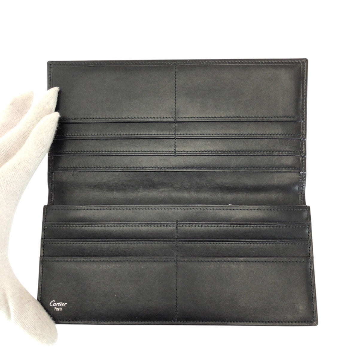 24856
CARTIER カルティエ パシャ ドゥ カルティエ ブラック 黒 シルバー金具 レザー 長財布 ロングウォレット メンズ A26