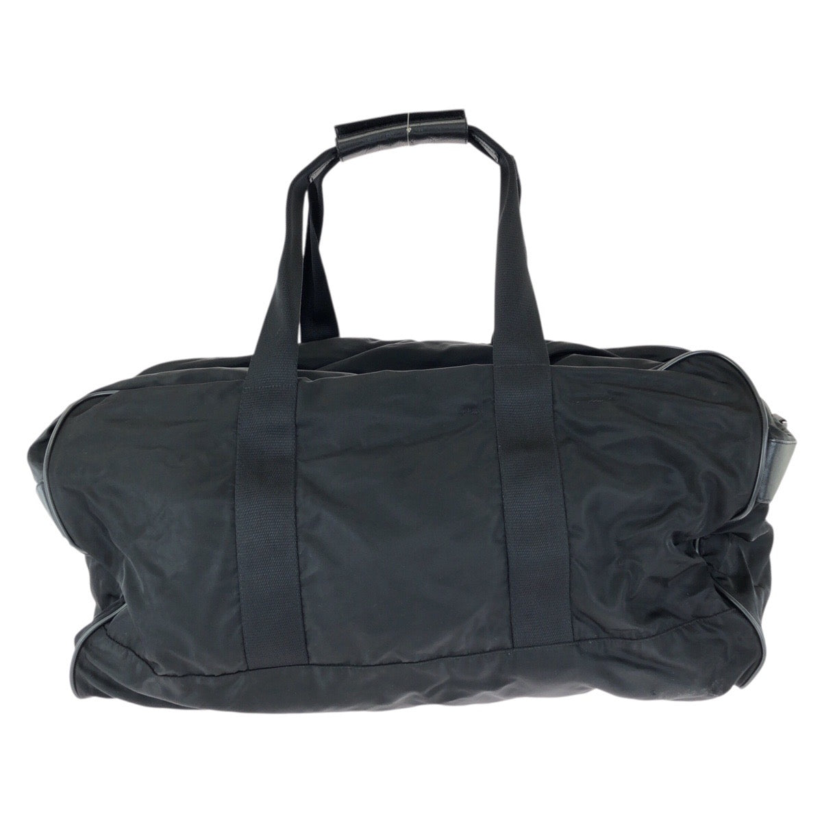 24857
PRADA プラダ テスート サフィアーノ 三角ロゴプレート ブラック 黒 シルバー金具 ナイロン / レザー ボストンバッグ トラベルバッグ 旅行バッグ レディース AB35