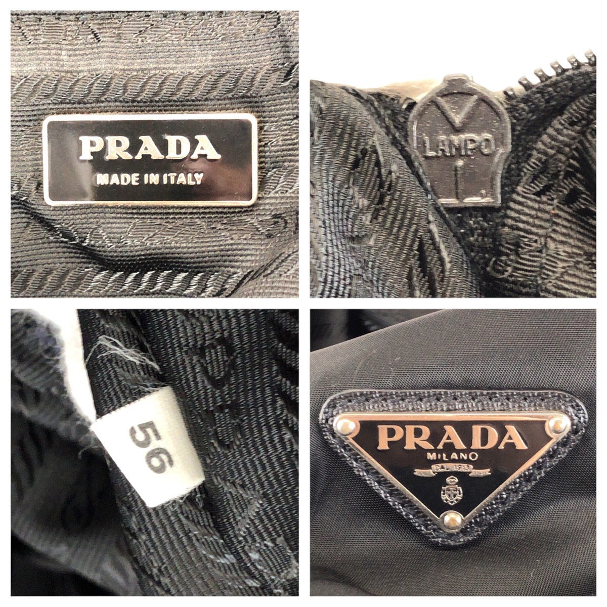 24857
PRADA プラダ テスート サフィアーノ 三角ロゴプレート ブラック 黒 シルバー金具 ナイロン / レザー ボストンバッグ トラベルバッグ 旅行バッグ レディース AB35