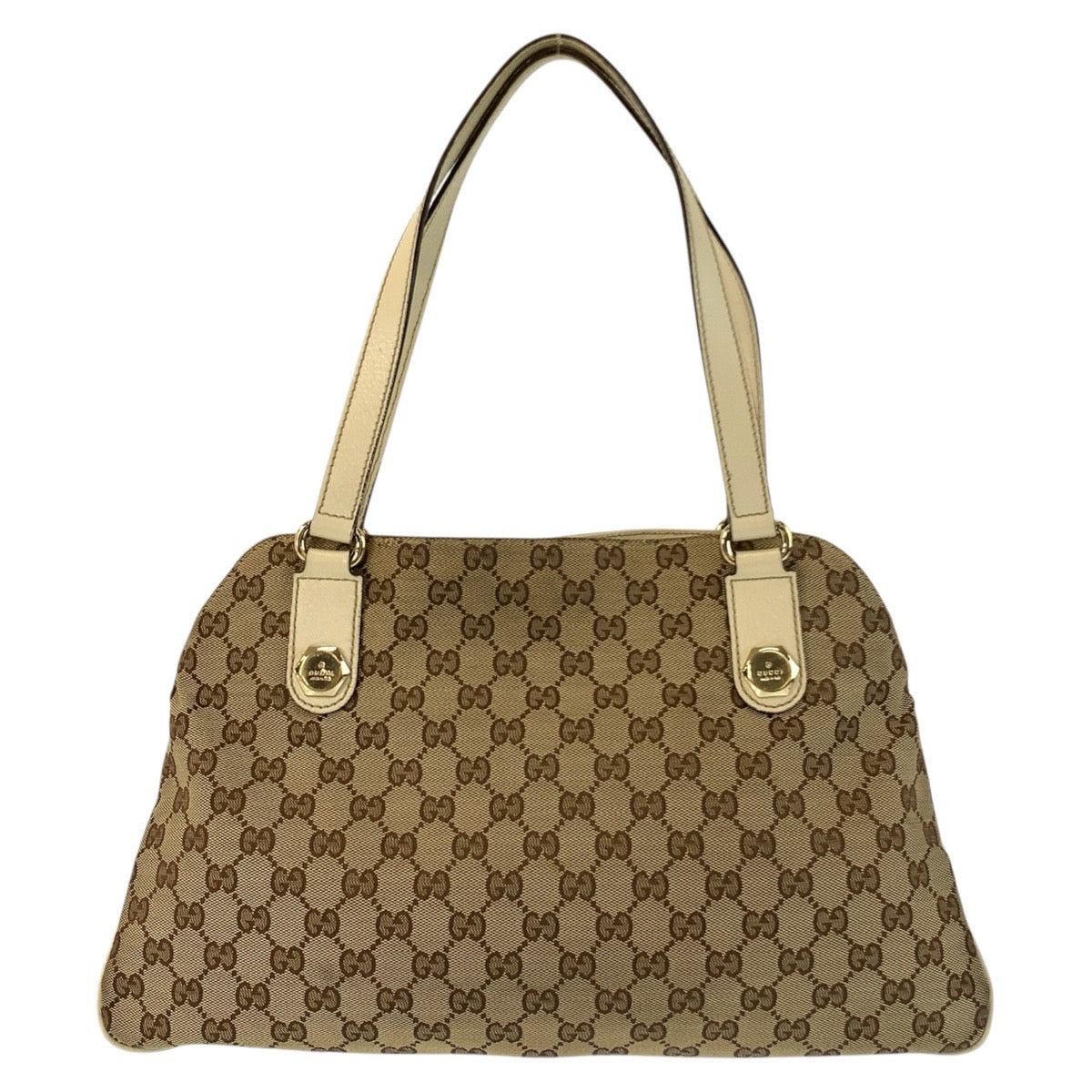 24859
GUCCI グッチ ベージュ アイボリー ゴールド金具 GGキャンバス / レザー 163288 トートバッグ ショルダーバッグ レディース AB35