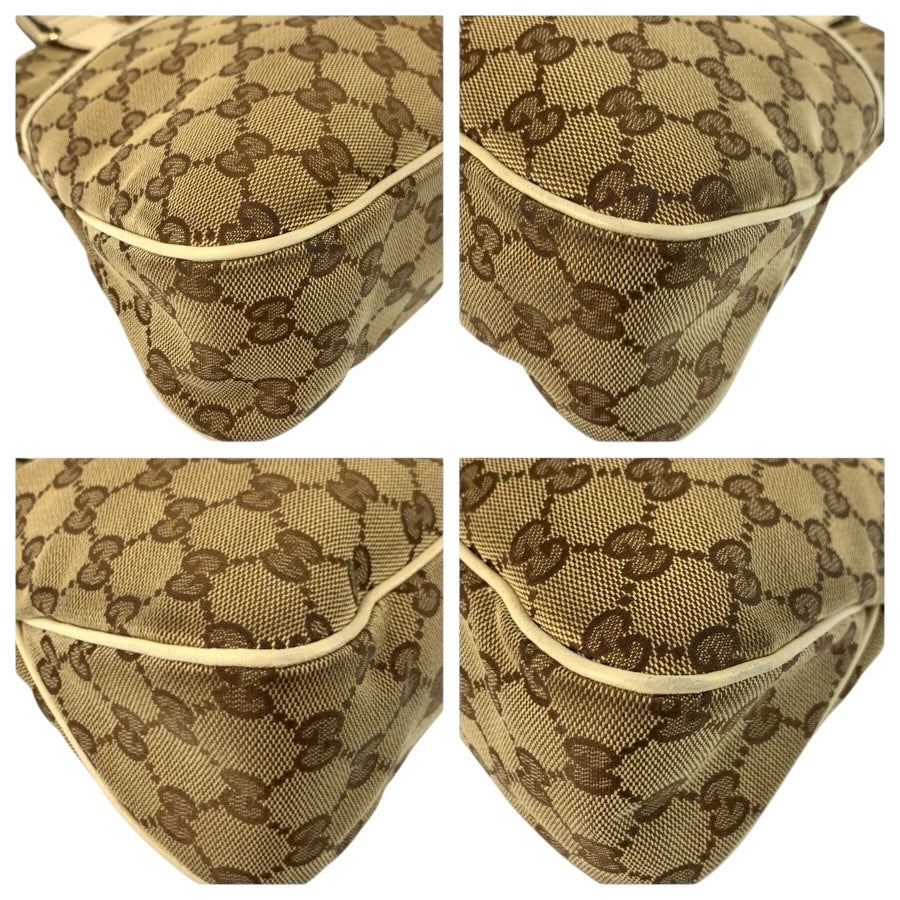 24859
GUCCI グッチ ベージュ アイボリー ゴールド金具 GGキャンバス / レザー 163288 トートバッグ ショルダーバッグ レディース AB35
