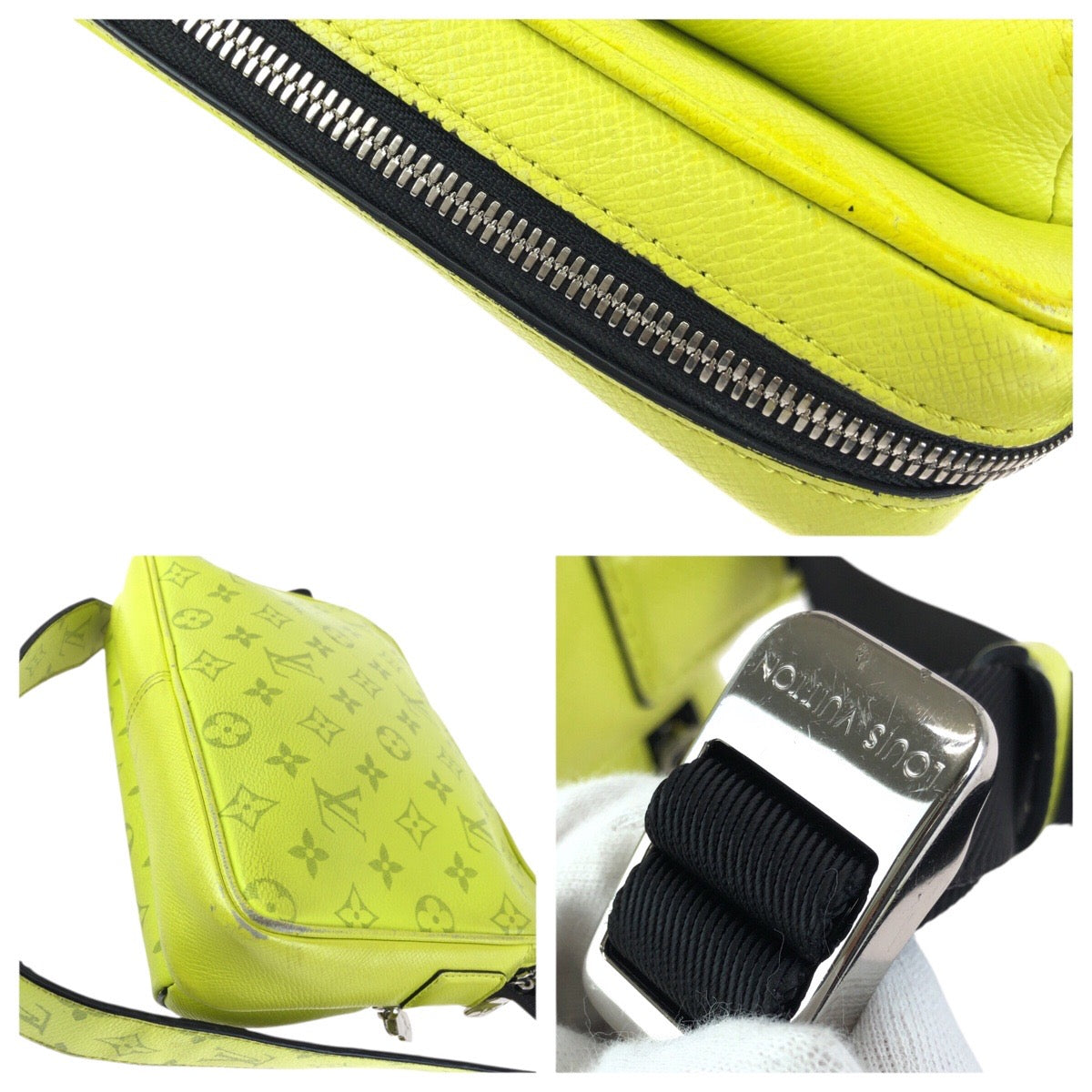 24861
LOUIS VUITTON ルイヴィトン タイガラマ モノグラム アウトドア メッセンジャー PM イエロー ブラック シルバー金具 PVC M30239 ショルダーバッグ メッセンジャーバッグ レディース AB78