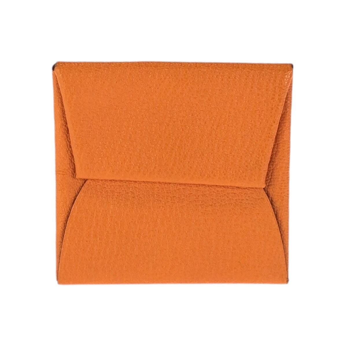 24863
HERMES エルメス バスティア フー オレンジ シルバー金具 シェーブル コインケース 小銭入れ □K刻印 レディース A21