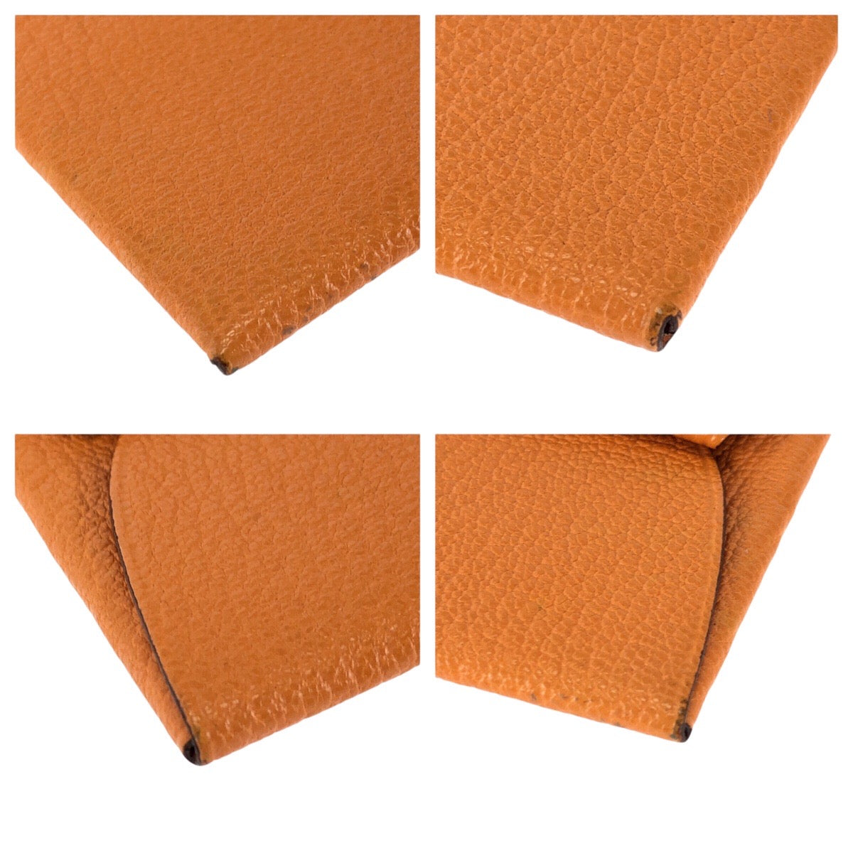 24863
HERMES エルメス バスティア フー オレンジ シルバー金具 シェーブル コインケース 小銭入れ □K刻印 レディース A21