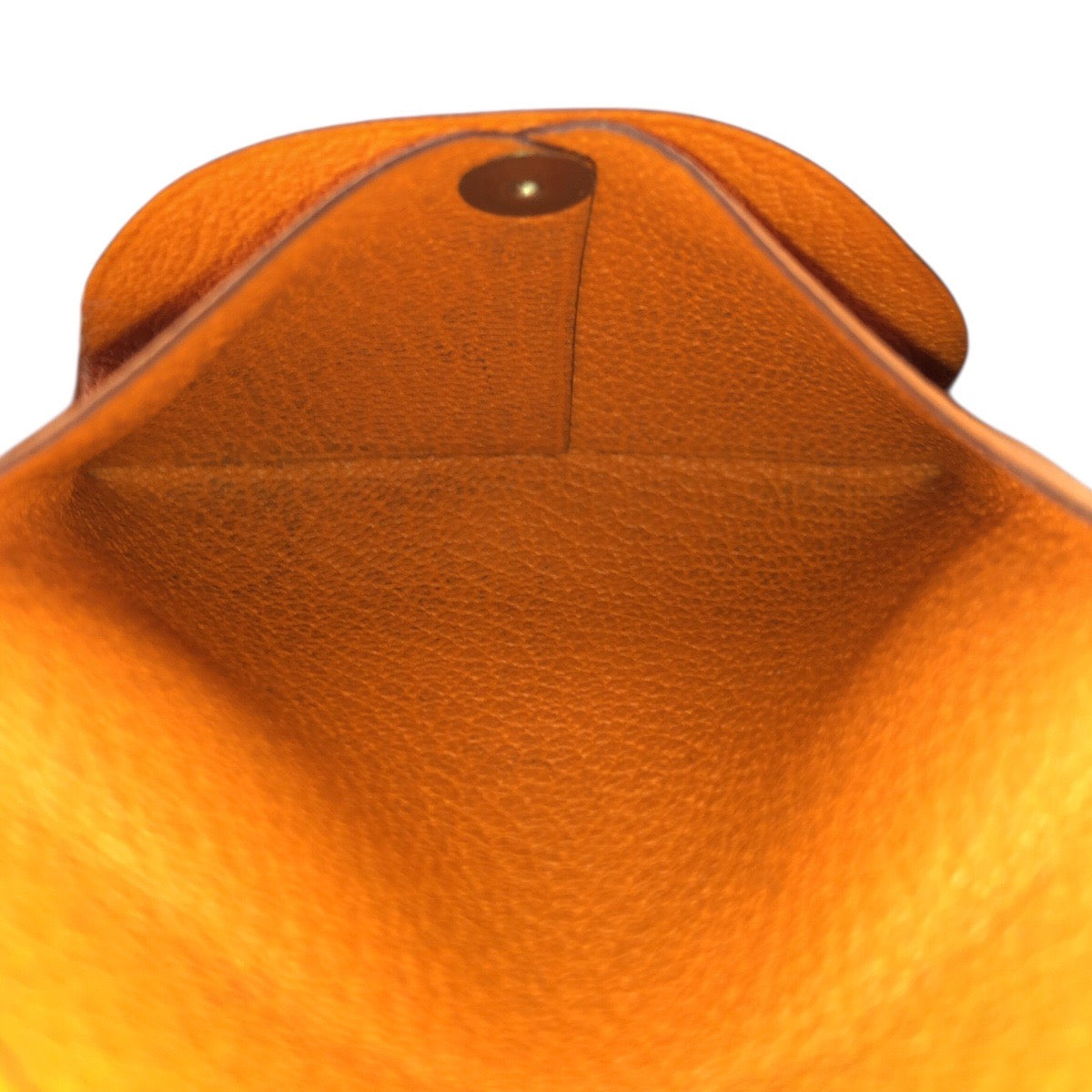 24863
HERMES エルメス バスティア フー オレンジ シルバー金具 シェーブル コインケース 小銭入れ □K刻印 レディース A21