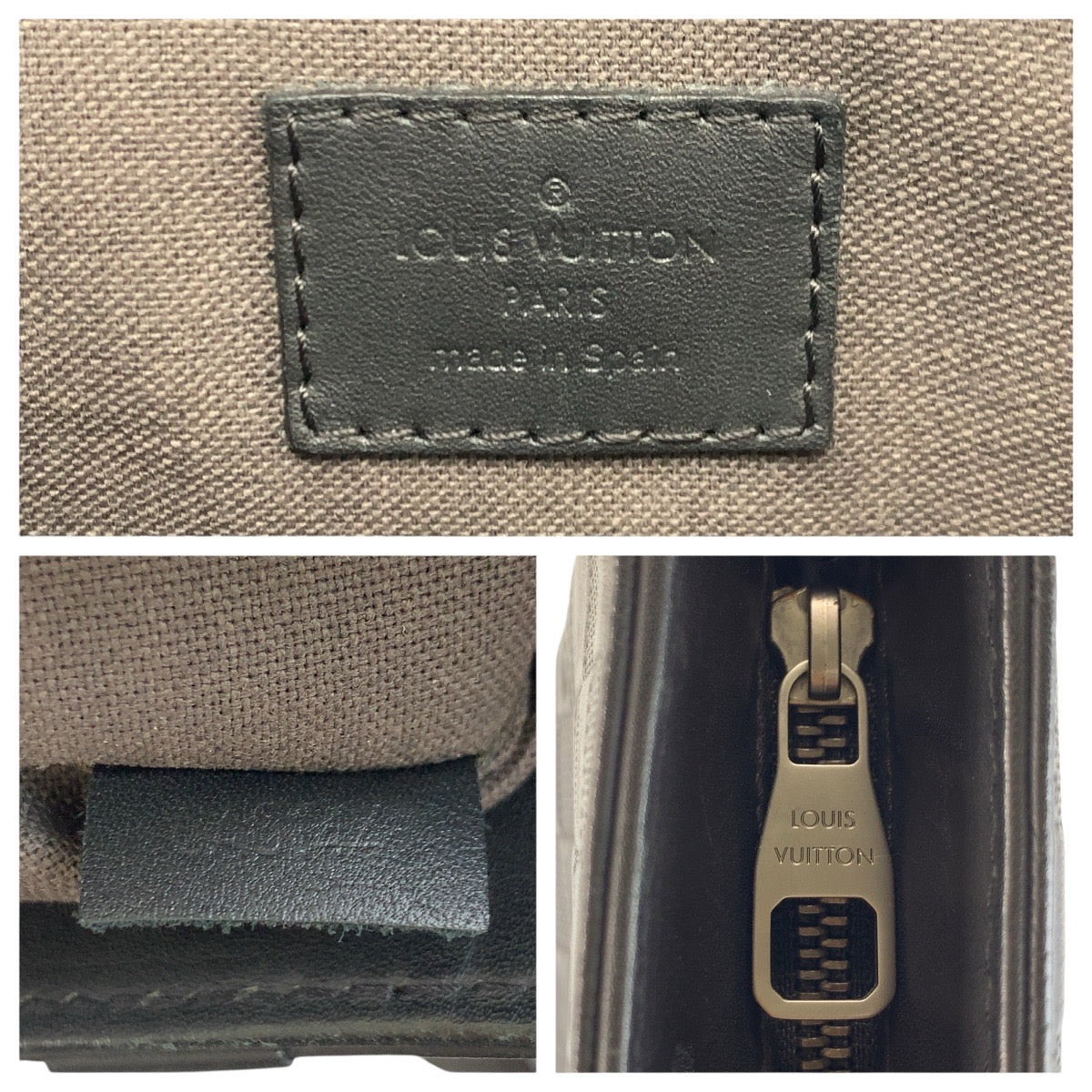 24866
LOUIS VUITTON ルイヴィトン ダミエアンフィニ タダオPM オニキス ブラック シルバー金具 レザー N41269 トートバッグ ビジネスバッグ メンズ ABP68