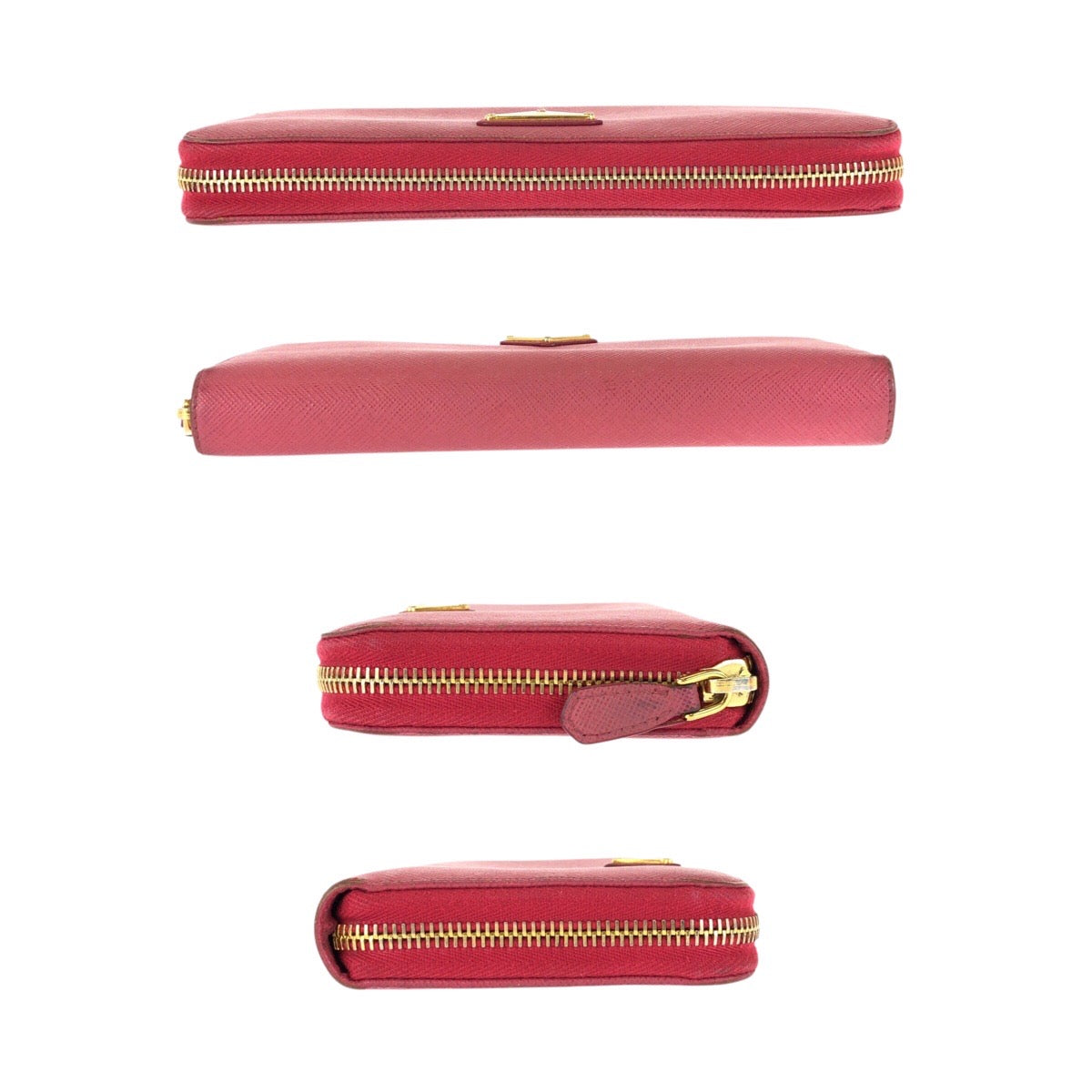 24868
PRADA プラダ サフィアーノ 三角ロゴプレート ピンク ゴールド金具 レザー 長財布 ラウンドファスナー レディース AB16
