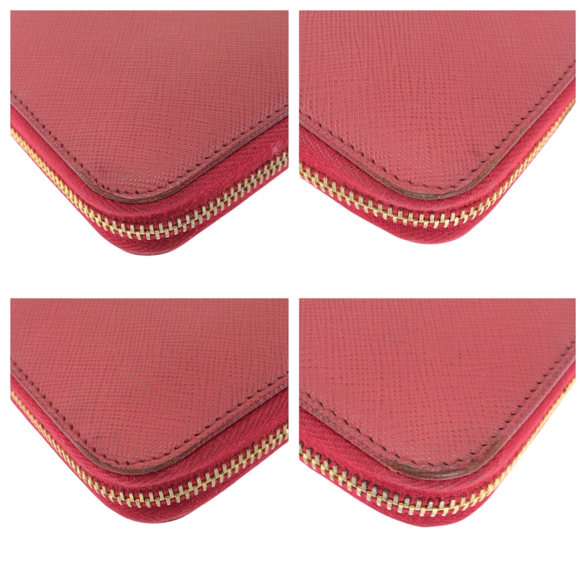 24868
PRADA プラダ サフィアーノ 三角ロゴプレート ピンク ゴールド金具 レザー 長財布 ラウンドファスナー レディース AB16