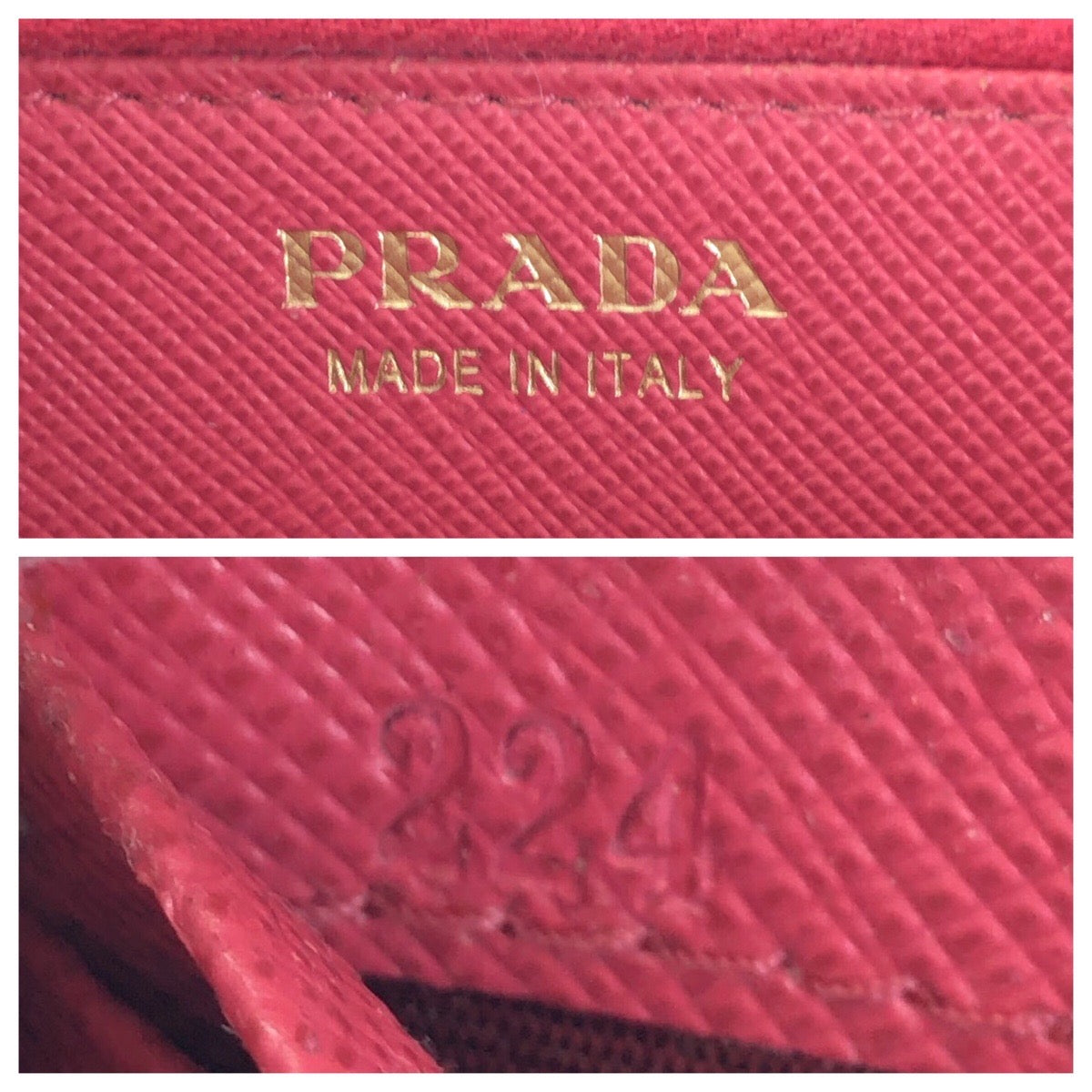 24868
PRADA プラダ サフィアーノ 三角ロゴプレート ピンク ゴールド金具 レザー 長財布 ラウンドファスナー レディース AB16