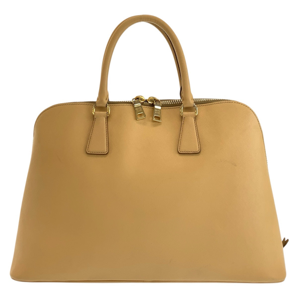 24869
PRADA プラダ サフィアーノ 三角ロゴプレート ベージュ ゴールド金具 レザー ハンドバッグ トートバッグ レディース AB56