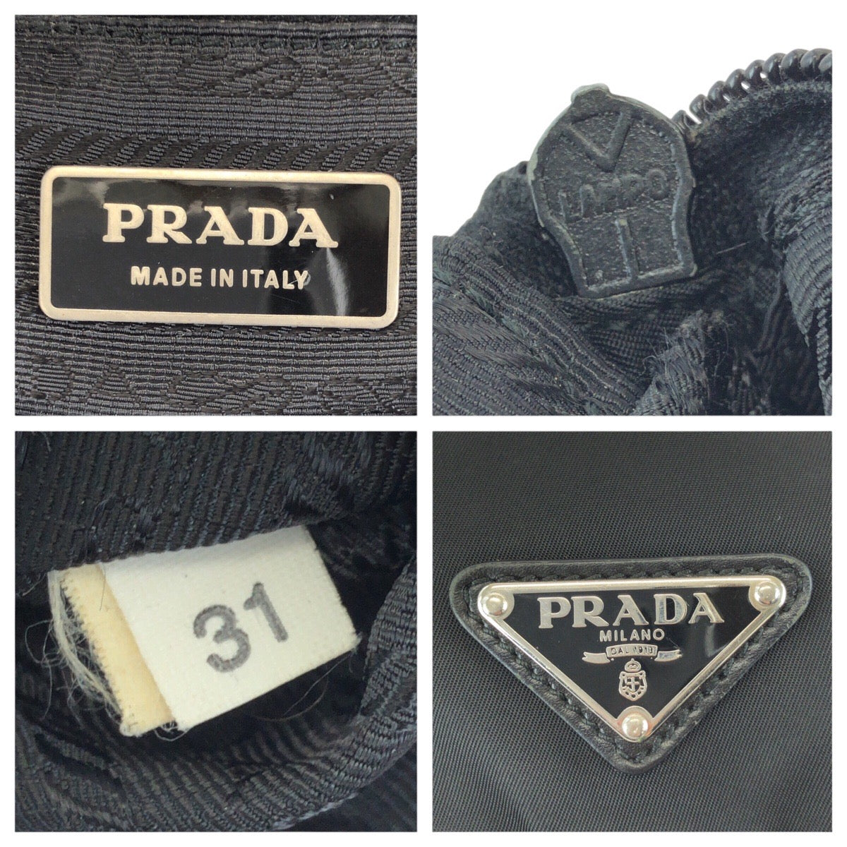 24870
PRADA プラダ テスート 三角ロゴプレート ブラック 黒 シルバー金具 ナイロン / レザー ショルダーバッグ メッセンジャーバッグ レディース AB28
