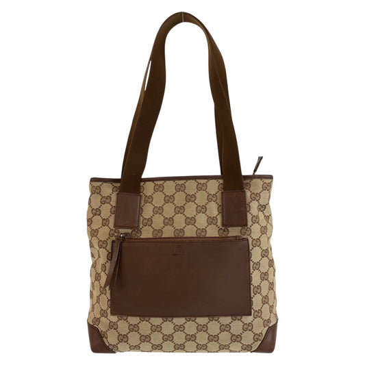 24871
GUCCI グッチ ブラウン ベージュ GGキャンバス / レザー 28893 トートバッグ ショルダーバッグ レディース AB16