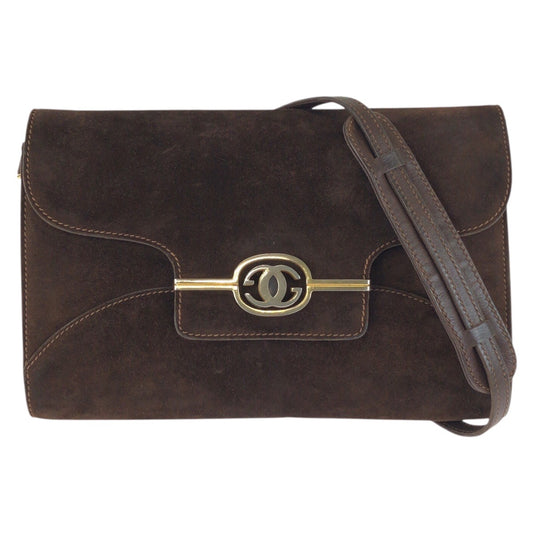 24872
GUCCI グッチ ヴィンテージ オールドグッチ ブラウン ゴールド金具 スウェード BO74 ショルダーバッグ レディース AB23
