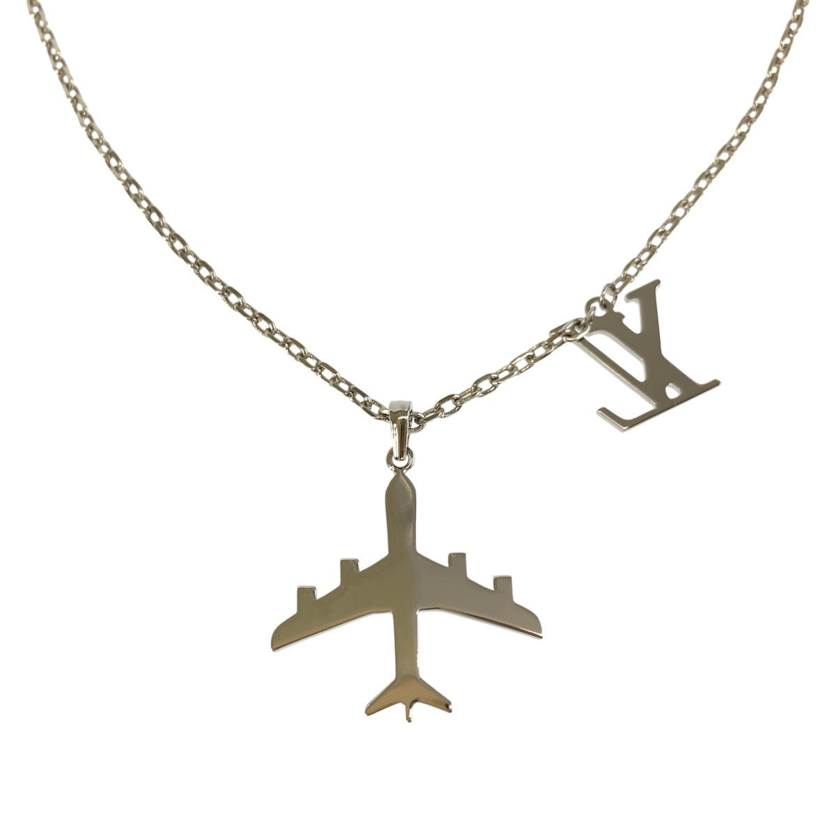 24873
LOUIS VUITTON ルイヴィトン ペンダント LVプレーン シルバー メタル MP3157 ネックレス メンズ A35