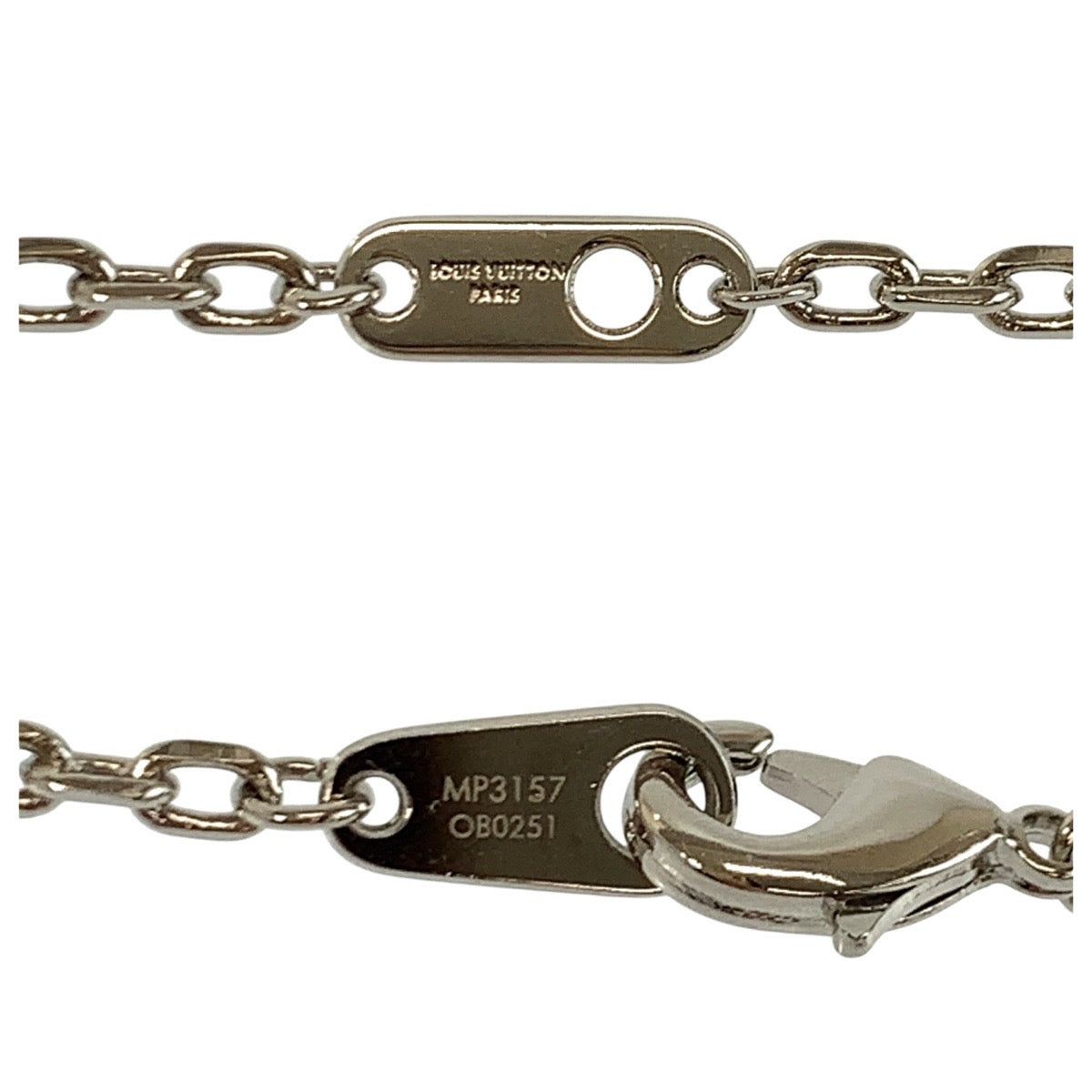 24873
LOUIS VUITTON ルイヴィトン ペンダント LVプレーン シルバー メタル MP3157 ネックレス メンズ A35